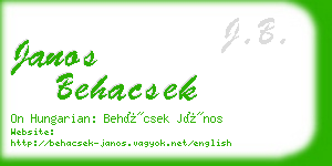 janos behacsek business card